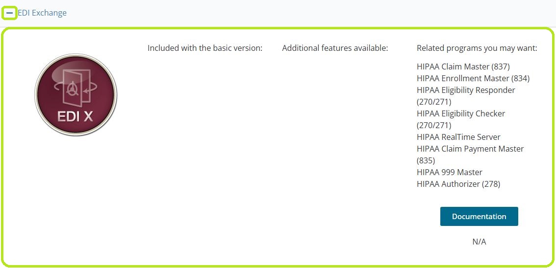 The "(+)" option displays the details of the application.