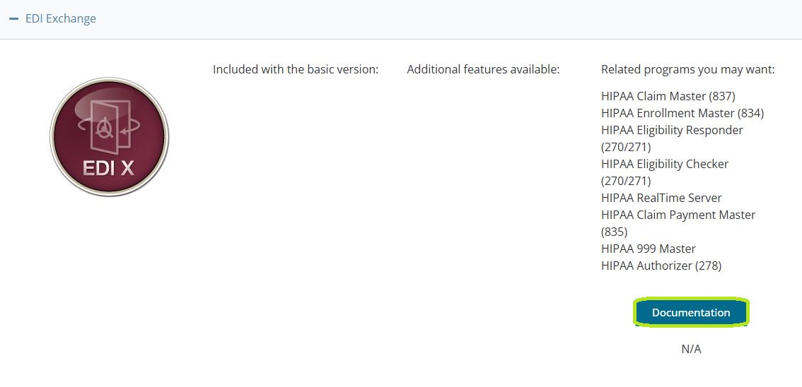 The "Documentation" button.