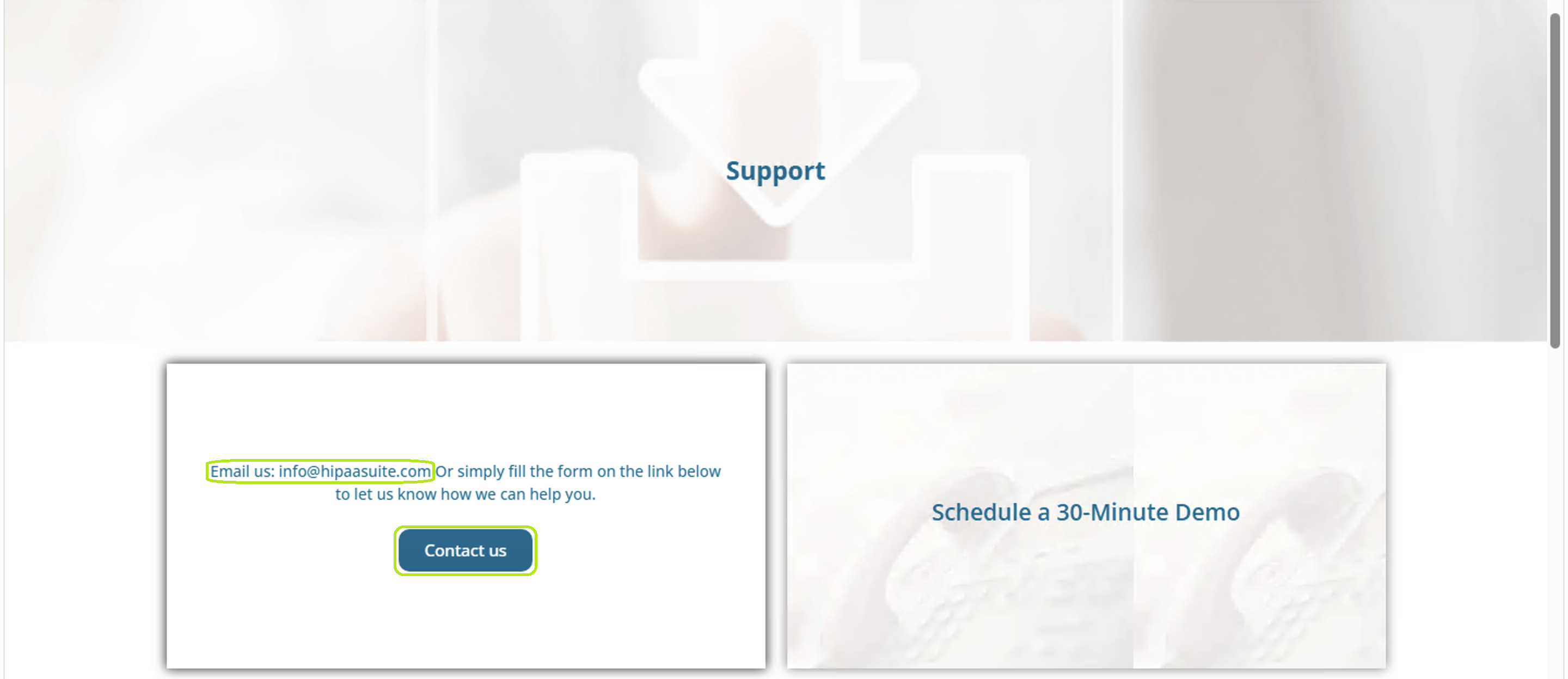 The "Email Us" portal. The "Email Us" portal.