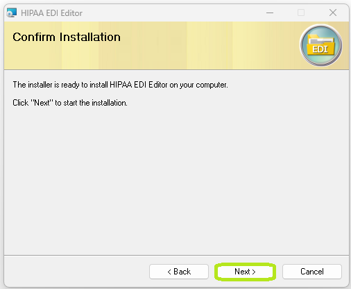 The "Confirm Installation" window.