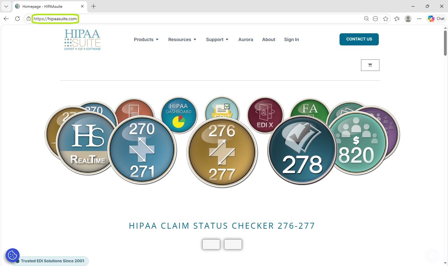 The HIPAAsuite website home page.