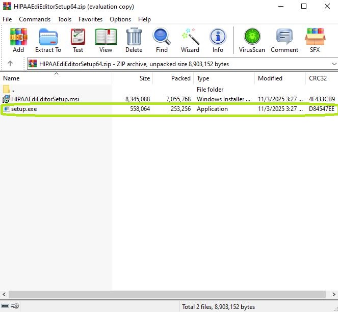 Double-click the "setup.exe" application to begin installation.