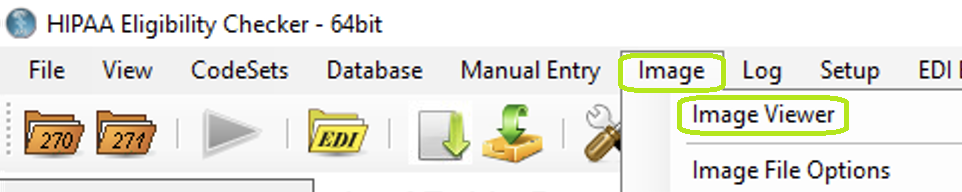 The "Image Viewer" option is in the main menu window.