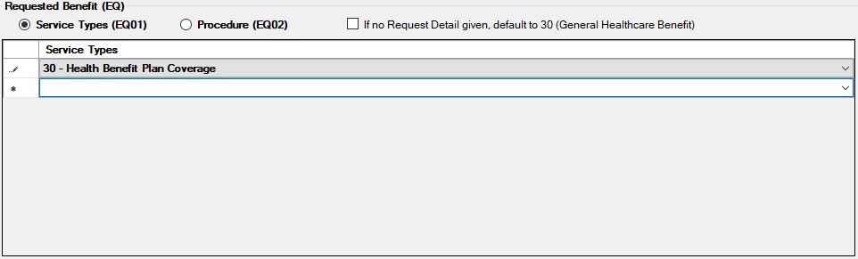 Service Type Code "30."