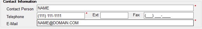 "Contact Information" section.