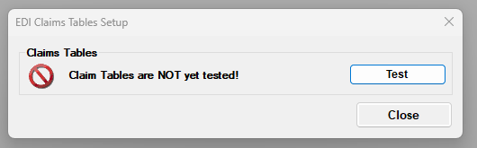 "EDI Claims Setup" form.