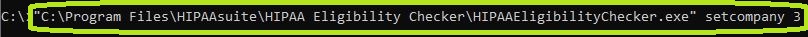 The command argument "setcompany 3" in Command Prompt.