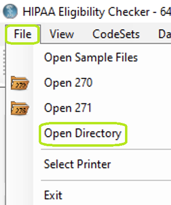 The "Open Directory" menu.