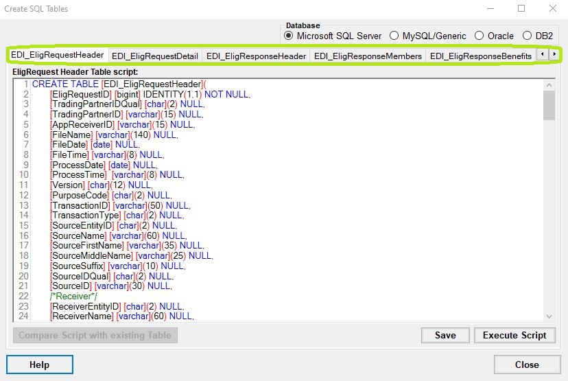 This window will allow users to create their database tables. This window will allow users to create their database tables.
