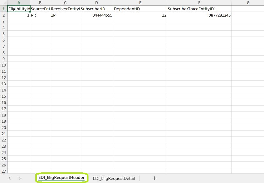 Sample of a multiple sheet Excel spreadsheet in the "Header" tab. Sample of a multiple sheet Excel spreadsheet in the "Header" tab.