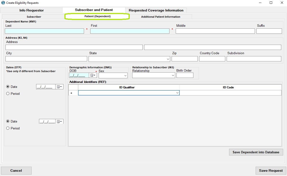 Blank Dependent entry fields.