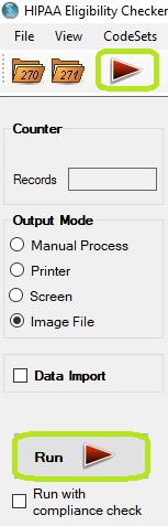 The "Run" button options in the main window. The "Run" button options in the main window.
