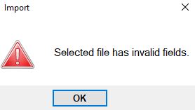 An error pop-up message will state there is an invalid field. An error pop-up message will state there is an invalid field.