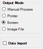 Screen output mode selected. Screen output mode selected.