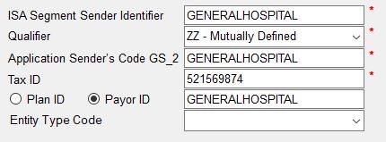 The "ISA Segment Sender Identifier" section in "Company Setup."