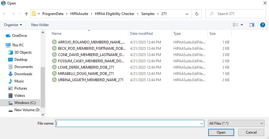 Choose a 271 file.
