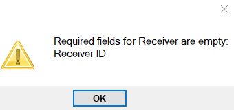 Missing required field error for an empty Trading Partner field.