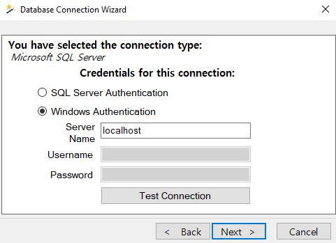 Enter database connection parameters. Enter database connection parameters.