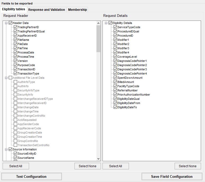 The "Test Configuration" button. The "Test Configuration" button.
