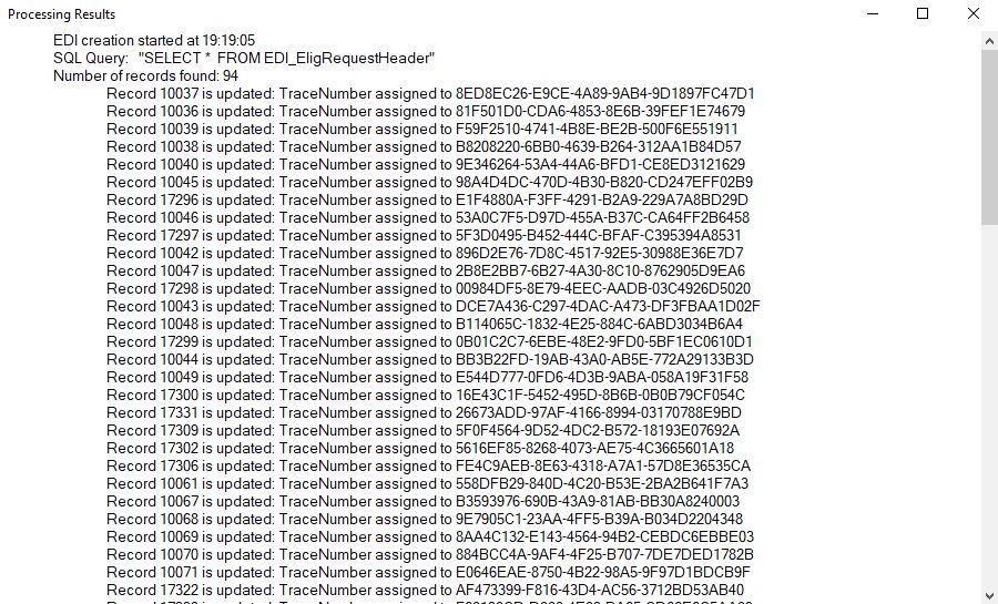 Process results details. Process results details.