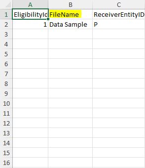 The Excel file along with the "Filename" field included. The Excel file along with the "Filename" field included.