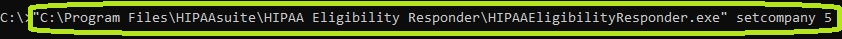 The command argument "setcompany 5" in Command Prompt.