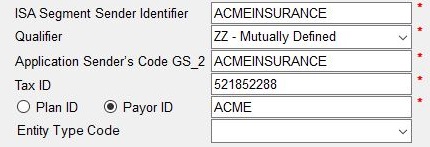 The "ISA Segment Sender Identifier" section in "Company Setup."