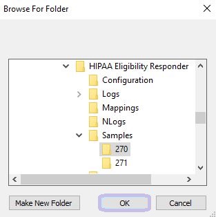 The "Browse for Folder" pop-up.