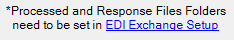 See the EDI Exchange manual for specific settings.