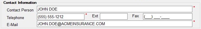 "Contact Information" section.