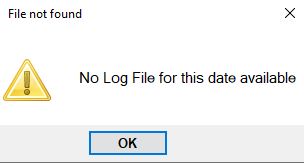 A pop-up window will indicate there are no logs.