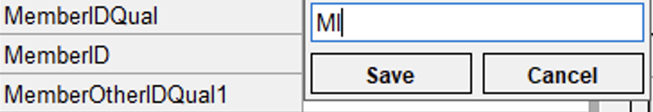 Editing the field value.