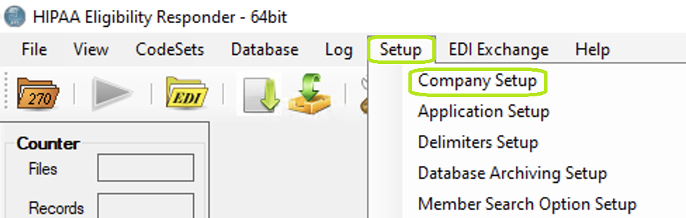The "Setup" menu and "Company Setup" button.