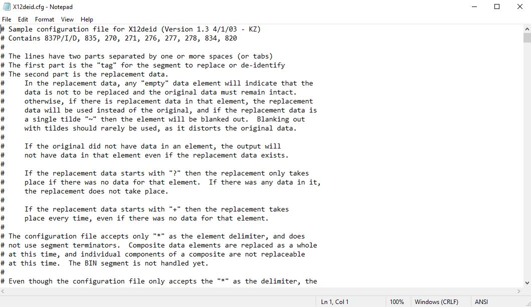 The configuration file. The configuration file.