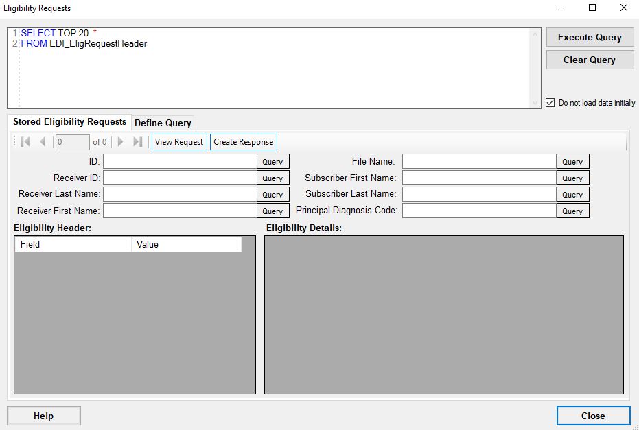 Eligibility Requests screen.