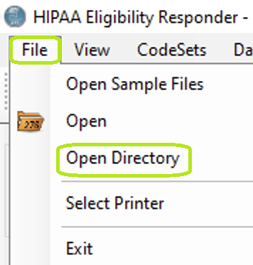 The "Open Directory" menu.