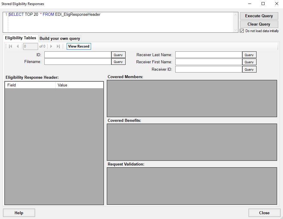 Eligibility Requests screen.