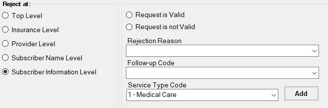 The drop-down box that let's you choose the benefit line of the request.