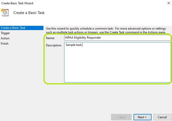 Fill in the "Name" and "Description" text boxes.