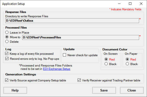 The "Setup" window.