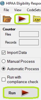 You can process the file by clicking "Run" in the Taskbar or the Info Bar.