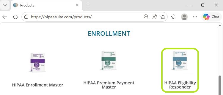 The Products page after clicking on the Products option at the top left of the website.&nbsp;