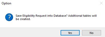 Prompt that asks to save additional tables into a database. Prompt that asks to save additional tables into a database.