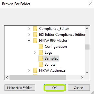 The "Browse for Folder" pop-up. The "Browse for Folder" pop-up.