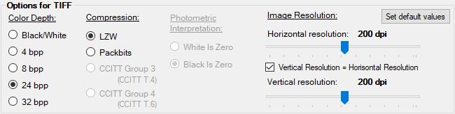 This box allows you to modify TIFF settings. This box allows you to modify TIFF settings.