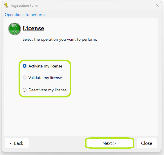 To renew your trial, select "Activate License." To renew your trial, select "Activate License."