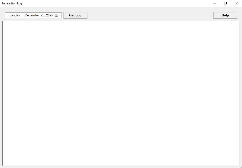The "Transaction Log" window. The "Transaction Log" window.