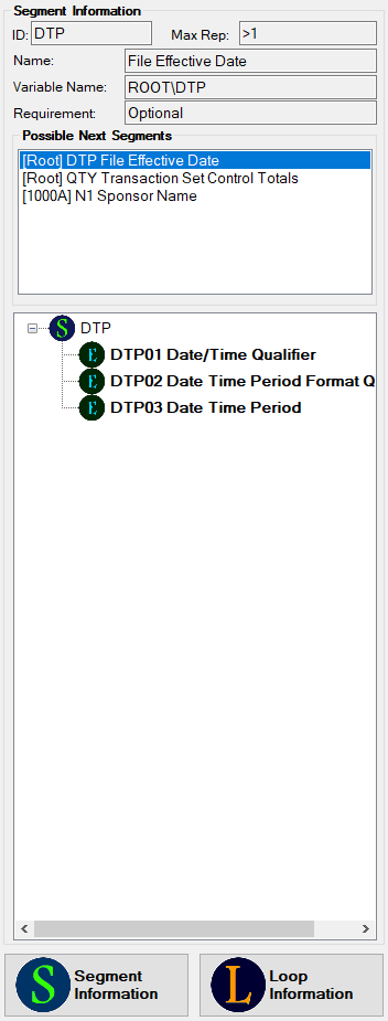 The "Segment / Loop Information" panel.