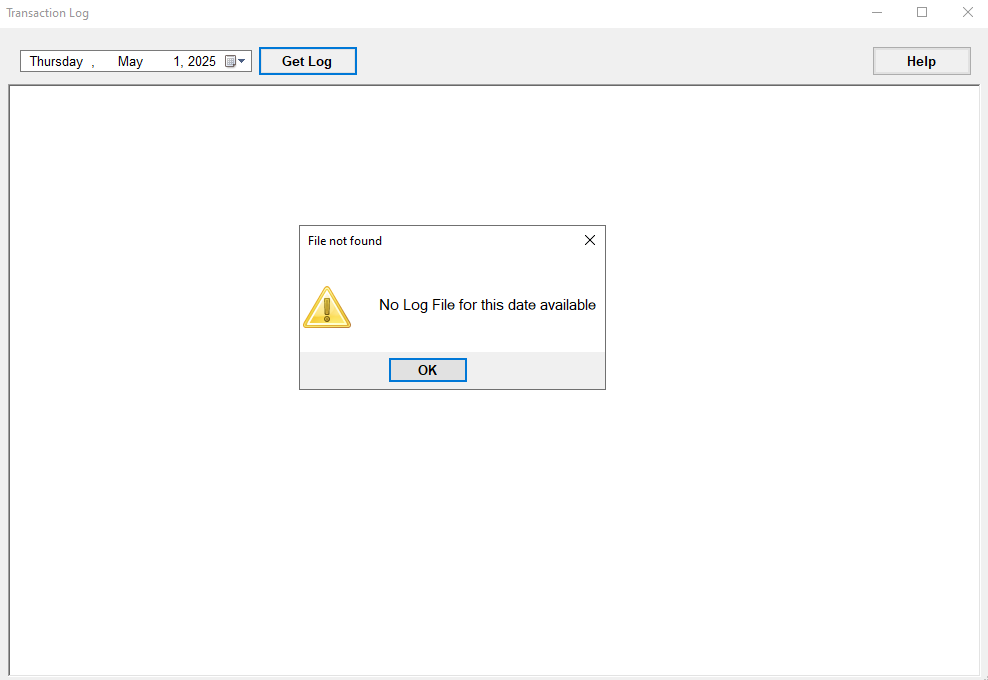A pop-up window will indicate there are no logs.