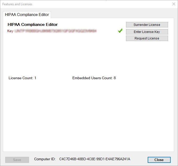 The "Features and Licenses" window provides different options to customize the application and add-ons. The "Features and Licenses" window provides different options to customize the application and add-ons.